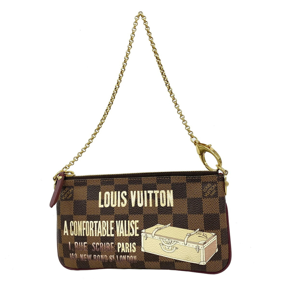 Louis Vuitton Damier Pochette Mila MM N63091 Ebene Women's